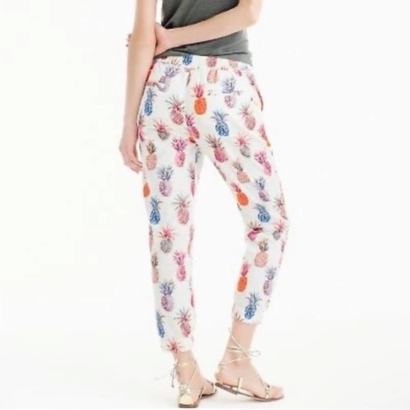J. CREW x Ratti Rainbow Pineapple Print Seaside Beach Jogger Pants Women’s 2 - Picture 2 of 16